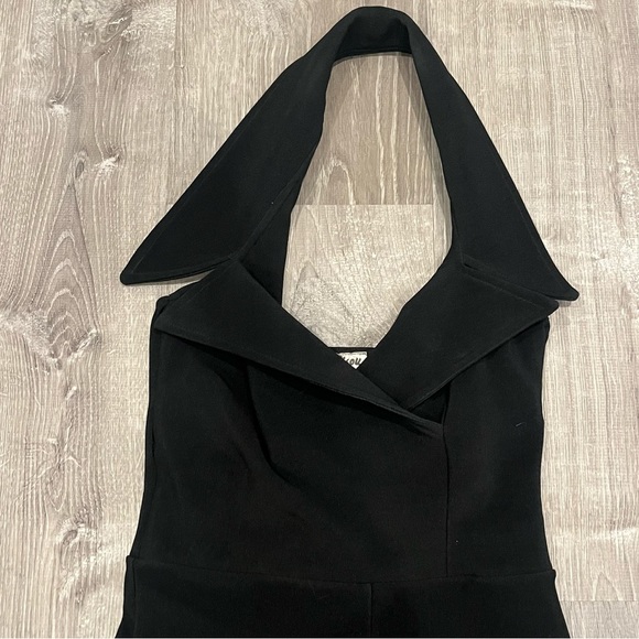 Vintage 80s Bisou Bisou Black Halter Catsuit RARE - Picture 4 of 6